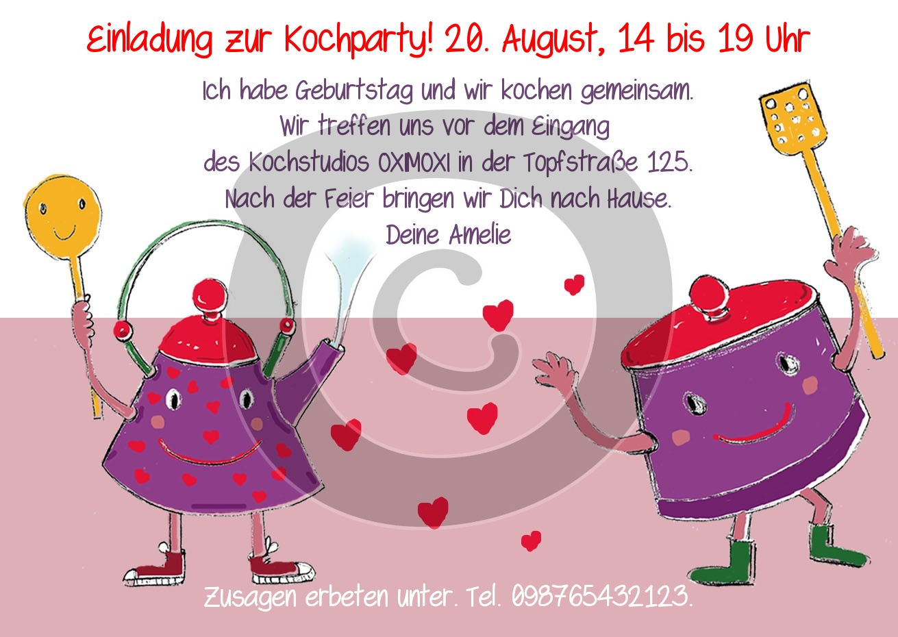 Kindergeburtstag Einladungskarte Kochen Einladungskarte Koch Event