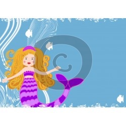 Einladungskarte Meerjungfrau (ab 4 Stck.)
