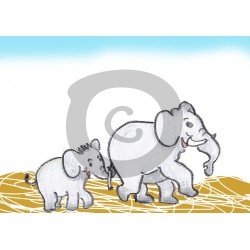 Einladungskarte Elefanten