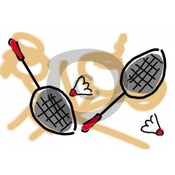 Einladungskarte Badminton