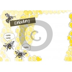 Einladungskarte Bienen