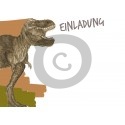 Einladungskarte Dinosaurier (ab 4 Stck.)