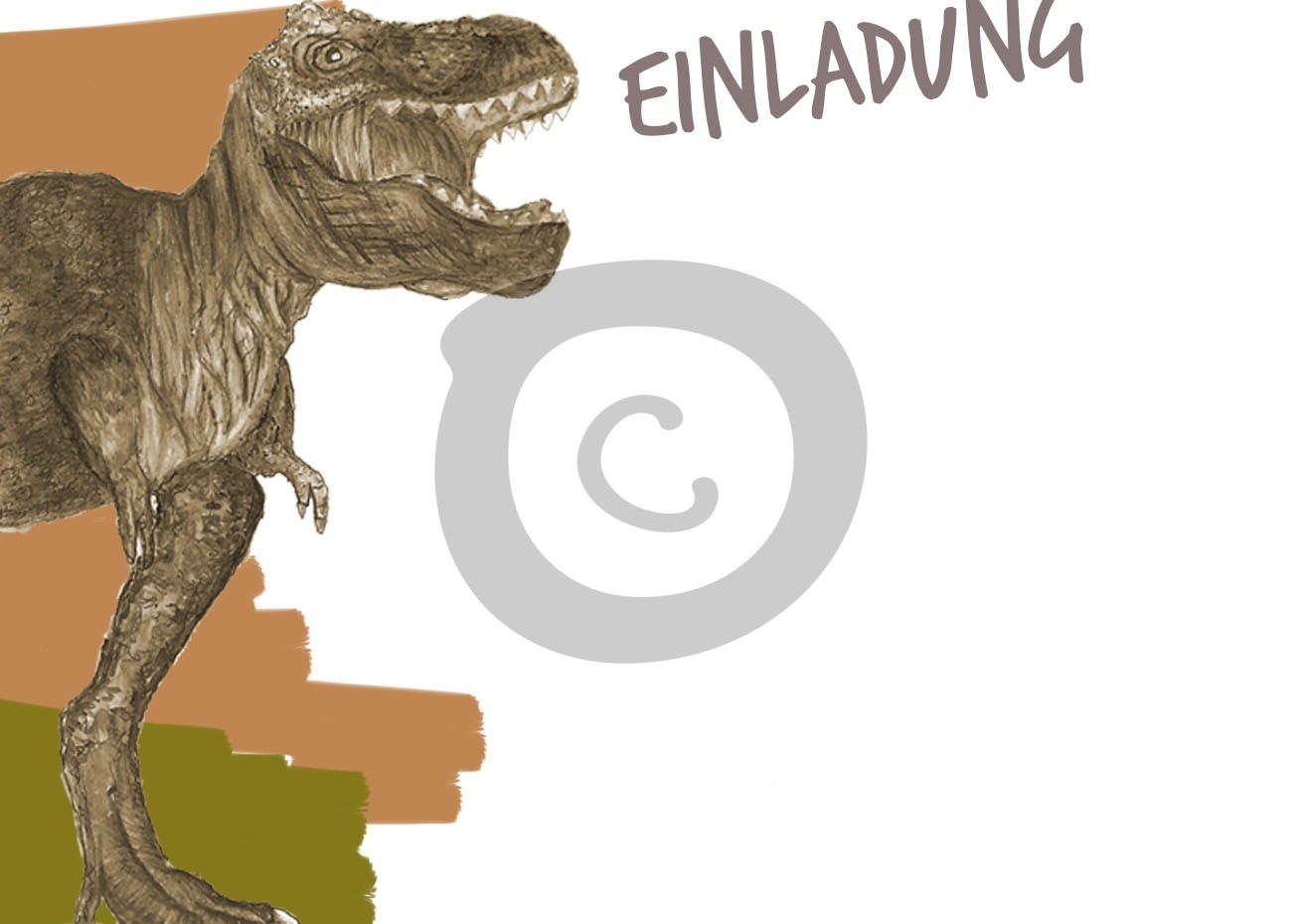 Einladungskarte Kindergeburtstag Dinosaurier T Rex